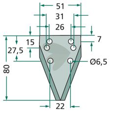 Høykvalitets kniv for fôrtralle 70-132, perfekt for effektiv fôrhåndtering.