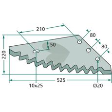 Kniv for fôrtralle 70-135, ideell for pålitelig og effektiv fôring.
