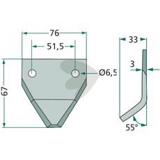 Kniv for fôrtralle 70-138, optimal for å håndtere fôrmaterialer.