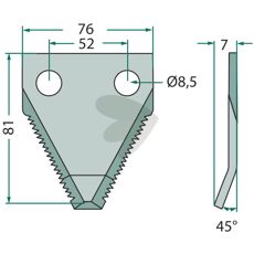 Holdbar kniv for fôrtralle 70-142, sikrer presisjonsskjæring av fôr.