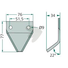 Kniv for fôrvogn 70-144, designet for overlegen håndtering av fôr.