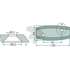 Venstre kniv for fôrvogn, passer perfekt til 70-155.