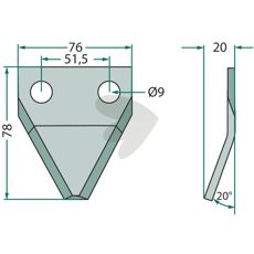 Kniv for fôrvogn modell 70-164, perfekt for effektiv fôring.
