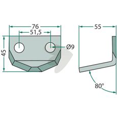 Kniv for fôrvogn modell 70-166, garanterer presisjon og holdbarhet.