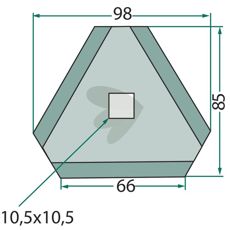Kniv for fôrvogn modell 70-187, høy kvalitet for fôrapplikasjoner.