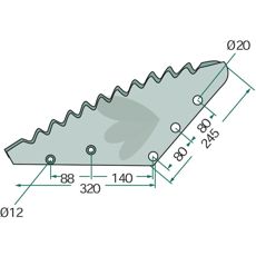 Kniv for fôrvogn modell 70-194, ideell for fôringsbehov.