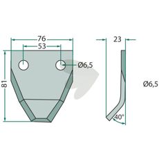Kniv for fôrvogn modell 70-196, perfekt for effektiv fôring.