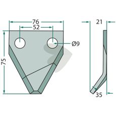 Slett kniv for fôrvogn 70-200, sikrer jevn fôrdeler.