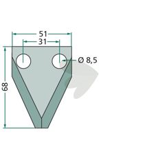 Overlegen kniv for fôrvogn, modell 70-203, for jordbrukets behov.