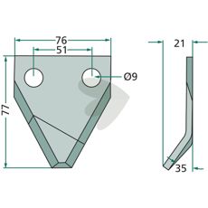 Fôrvogns kniv, modell 70-205, sikrer jevne kutt og høy kuttekraft.