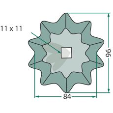 Effektiv kniv for fôrblander, modell 70-207, for optimal fôrhåndtering.
