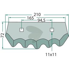 Kniv for fôrblander 70-220, høykvalitativ og holdbar for effektiv fôrfremstilling.