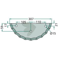 Kniv for fôrblander 70-221, perfekt for å optimalisere fôrhåndtering og maskinytelse.