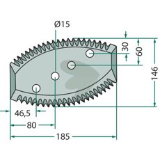 Kniv for fôrblander 70-224, designet for holdbarhet og effektivitet ved fôrfremstilling.