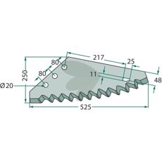 Kniv for fôrblander 70-230, robust og pålitelig for høykvalitativ fôrfremstilling.