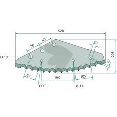 Kniv for fôrblander 70-231, optimaliserer fôrfremstilling med presisjon og holdbarhet.