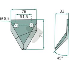 Venstre kniv for fôrblander, perfekt for 244.79.056-modeller.