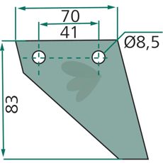 Kniv for fôrvogn modell 70-264, designet for langvarig ytelse ved fôringsprosess.