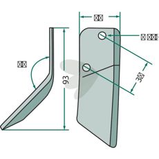 Høyrekniv for fôrvogn 70-123, sikrer effektiv fôrtilførsel.