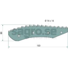 Jaylor kniv for fôr-mikser med 6 mm tykkelse, holdbar og effektiv i bruk.