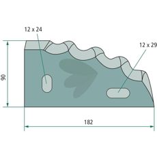 Høykvalitets kniv for fôr-mikser, venstre side, passer modell 110010038.