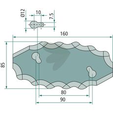 Høyre kniv for fôrblander, modell 70-315, høy kvalitet for landbruket.
