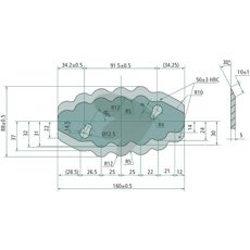 Kniv for fôrblander venstre - 70-316, optimalisert for presise kutt.