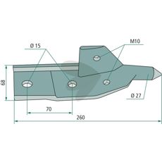 Hjørnestøtte modell 100088L, perfekt for stabilisering av elektriske gjerder.