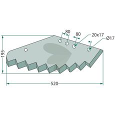 Kniv for fôrvogn A5303620, sikker og effektiv fôrfordeling.