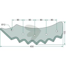 Høyre kniv for fôrvogn, modell A5330291, designet for langvarig bruk.
