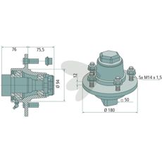 Hjulnav 5498893, designet for holdbarhet og styrke i bruk.