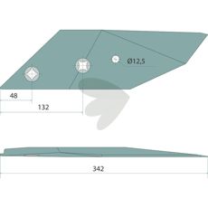 Spiss venstre belagt 3364051, ideell for slitesterk bruk.