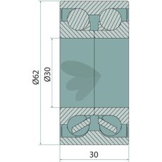 Vinkellager doble rader 3198760, optimal for industrielle anvendelser.