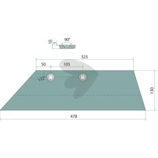 Skjæreblad venstre 16" for effektiv skjæring og lang levetid.
