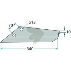340mm venstre Vingeskjær for Kongskilde, Brix og Dal-Bo effektivitet.