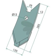 Viser Spiss K12P, en effektiv spiss for ulike landbruksmaskiner.