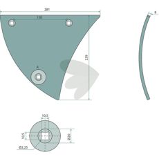 Høyre vendeskivebryst 3451000, perfekt for å forbedre feltspesifikasjoner.