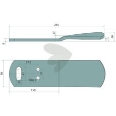 Høykvalitets venstreskinne for ristereplog, modell 3476001, ideell for jordbruk.