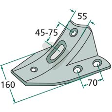 Justerbar skjærefot med hullavstand 45-75 mm for fleksibilitet i arbeid.