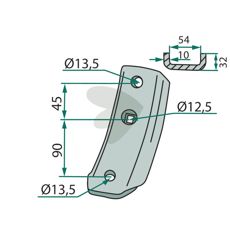 Robust kroppskomponent, ideell for reparasjon av traktorer og maskiner.