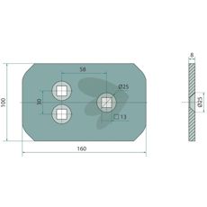 Høyre og venstre slitedeler for landside, artikkelnummer 27081500.