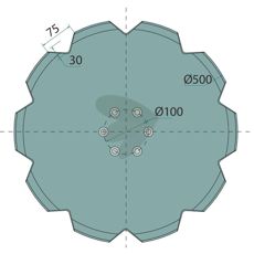 Skivrist Tannet, Ø 500 x 5 mm, perfekt for å maksimere dyrkesresultater.