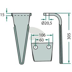 Kraftig rotorharvtann Frost og Feraboli for Massey Ferguson maskiner.