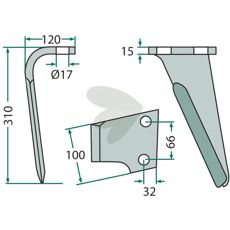 Rabe rotorharvtann, 120X310mm med 32mm hull, for presisjonsarbeid.