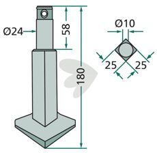 Rotorharvtann med fot, spesielt designet for å forbedre jordbearbeiding.