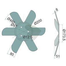 Spadeplate venstre, Ø 460x6 mm, utmerket for effektiv pløying og bearbeiding.