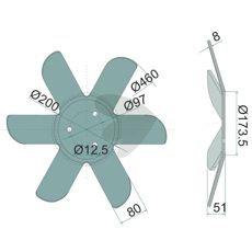 Spadplate høyre, Ø 460x6 mm, robust og holdbar for jordbearbeiding.