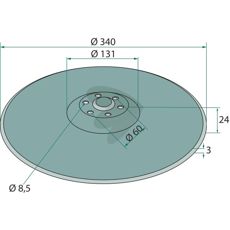 Uten lager skive Ø340, perfekt for reparasjon og vedlikehold av maskiner.