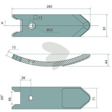 Belagt spiss 34060850, øker holdbarheten og levetiden.