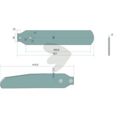 Høyre ledskjær med artikkelnummer 00311352, designet for nye maskiner.
